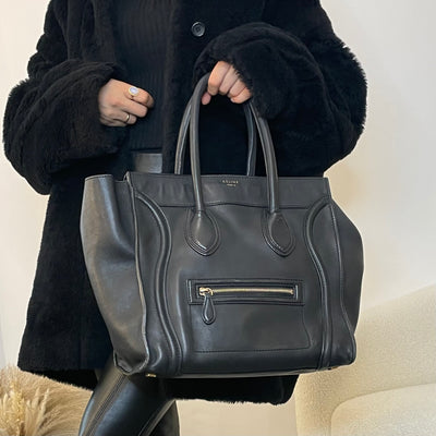 CELINE MINI LUGGAGE LEATHER TOTE BAG