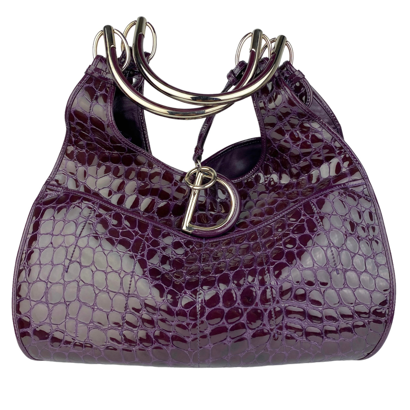 CHRISTIAN DIOR CROCODILE EMBOSSED TOTE BAG