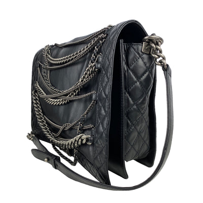 Chanel black Enchained XL Boy Bag Side view 