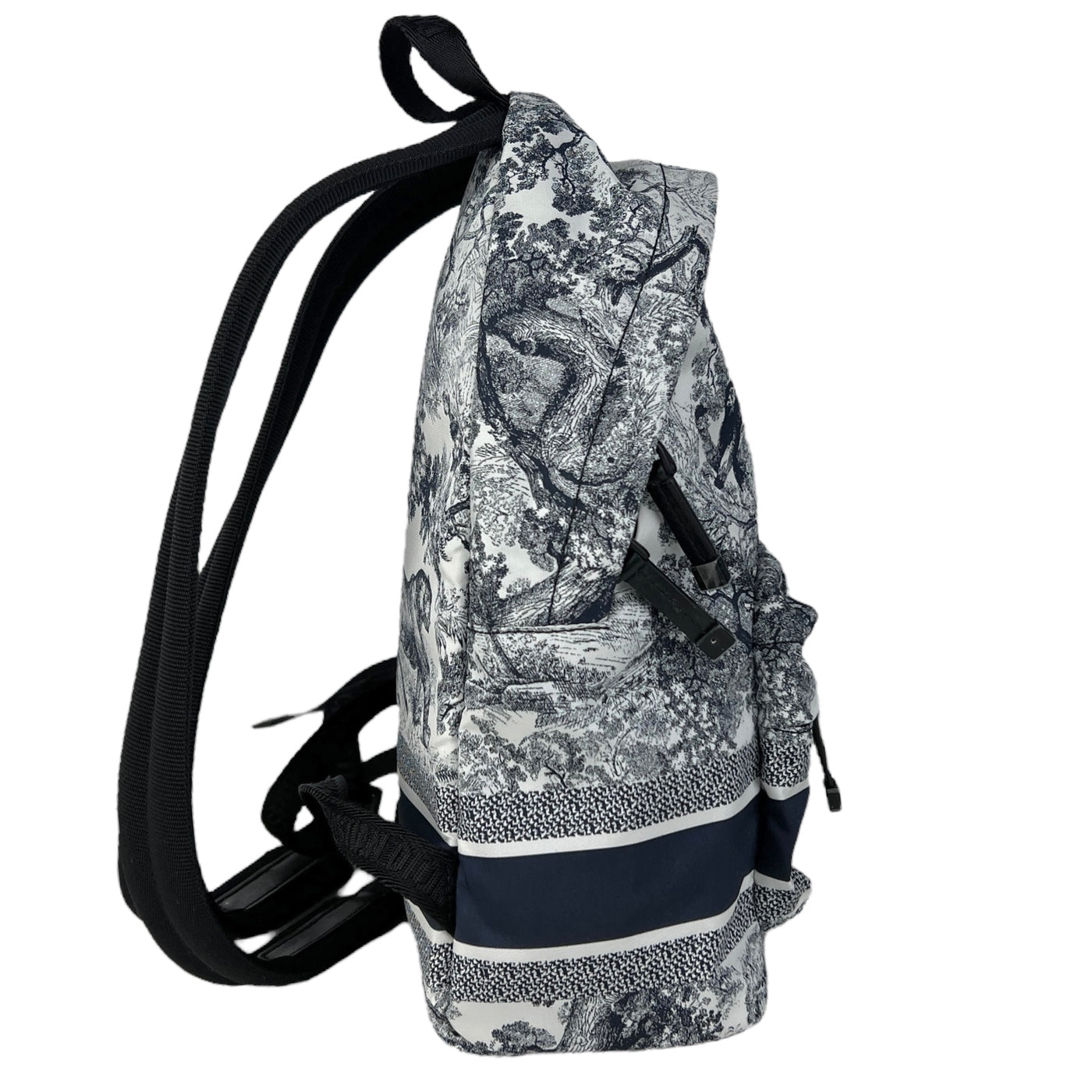 CHRISTIAN DIOR TOILE DE JOUY BACKPACK SIDE VIEW 